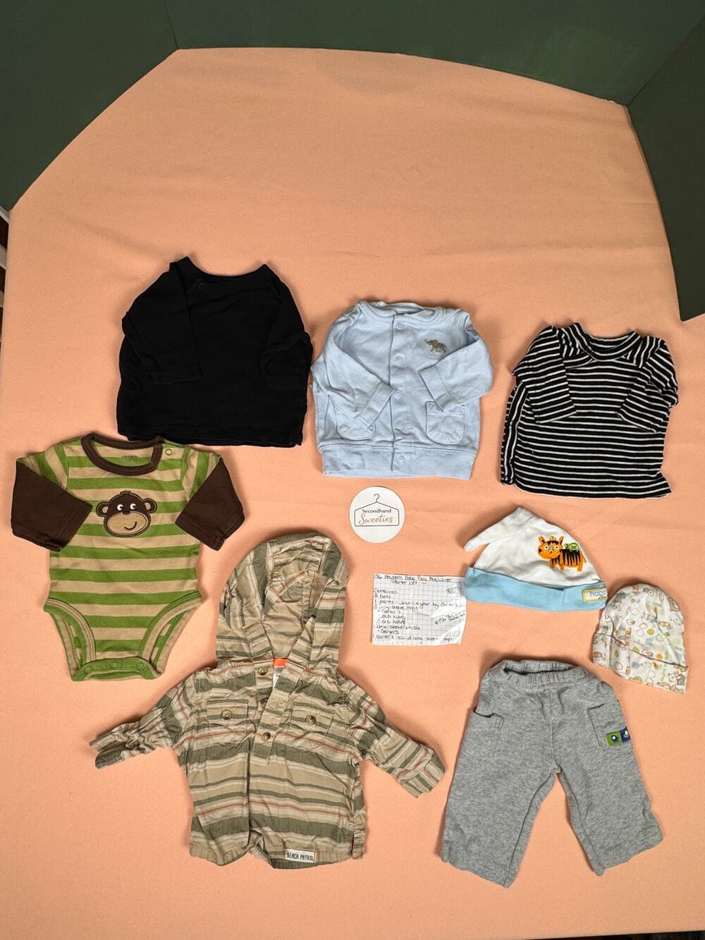 Newborn Baby Boy Fall/Winter Clothing Lot – Carter’s & Old Navy – 8 Pieces #156